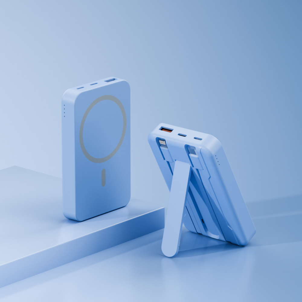 Portable Wireless Charger Stand with Magnetic Power Bank
