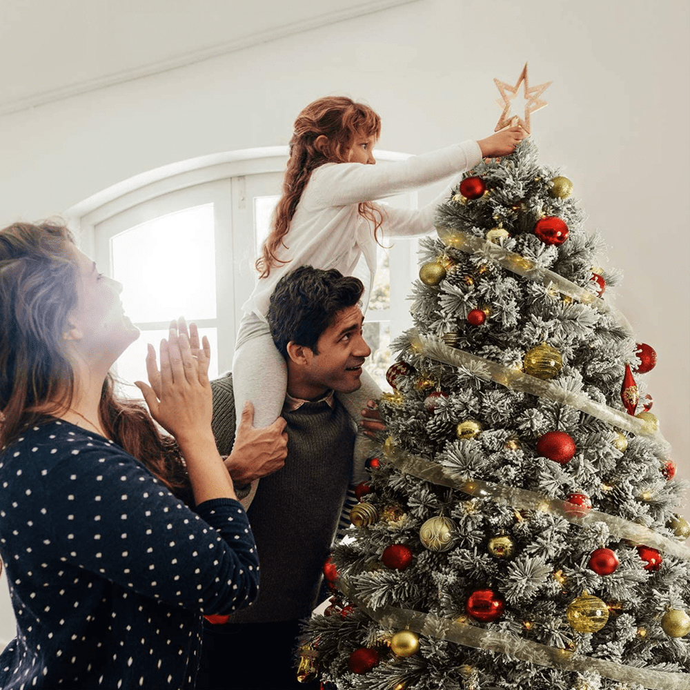 Prelit LED Holiday Decoration - Snow Flocked Christmas Tree