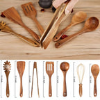 Heat Resistant Kitchen Tools Set – Non-Scratch Wooden Cooking Utensils