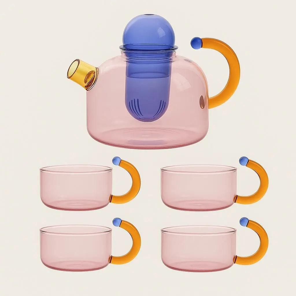 Vibrant Spectrum Glass Teapot for Stylish Brewing