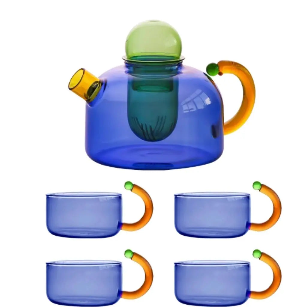 Vibrant Spectrum Glass Teapot for Stylish Brewing