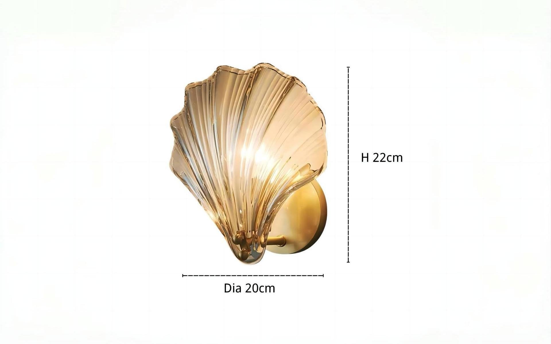 Contemporary Art Deco Wall Light with Shell Glass Design
