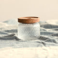 Acacia Wood Lid Storage Jar with Hammered Glass – 3 Size Options