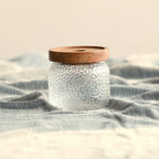 Acacia Wood Lid Storage Jar with Hammered Glass – 3 Size Options