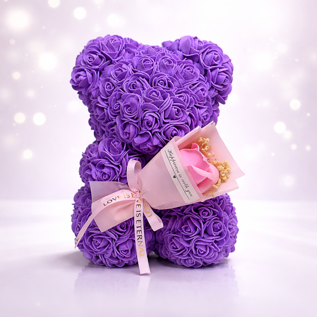 Artificial Flower Rose Bear for Table Decoration - Valentine's Gift