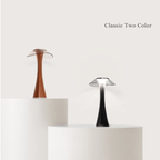 Table Lamp with Clear Disc Shade and Fluted Glass Design