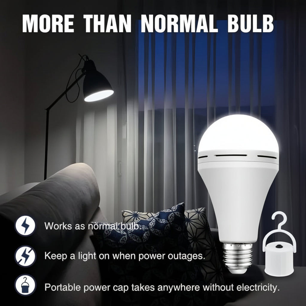 Rechargeable LED Emergency Light Bulb for White Illumination