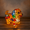 Decorative Table Lamp with Resin Dog Figurine Accent Light