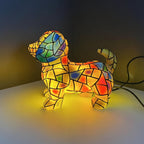 Decorative Table Lamp with Resin Dog Figurine Accent Light