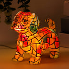 Decorative Table Lamp with Resin Dog Figurine Accent Light