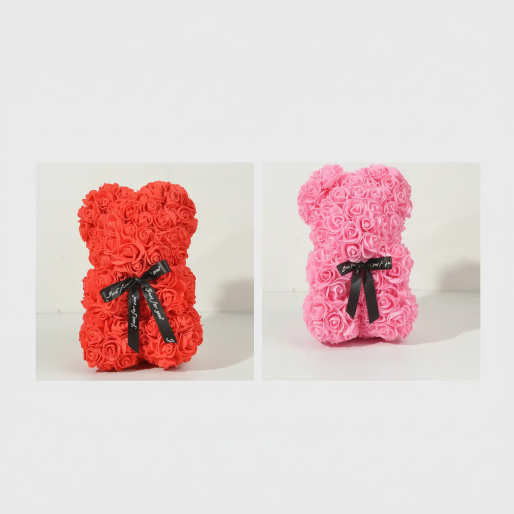 Foam Rose Bear - Valentine's Day Artificial Flower Gift