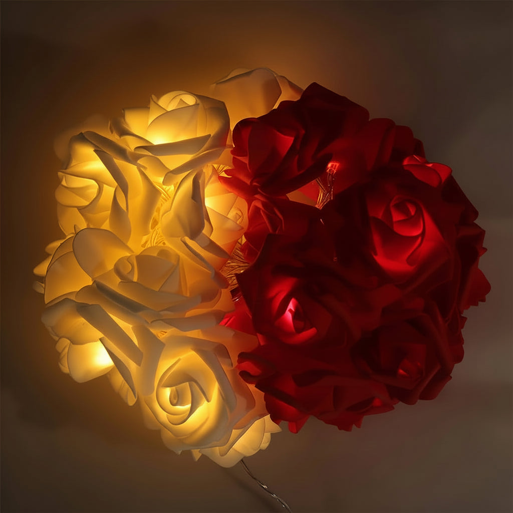 Battery Operated Rose Flower String Lights for Romantic Decoration