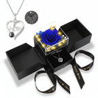 LED Light Love Necklace with Preserved Eternal Flower in Rose Gift Box