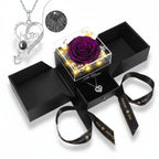 LED Light Love Necklace with Preserved Eternal Flower in Rose Gift Box