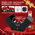 LED Light Love Necklace with Preserved Eternal Flower in Rose Gift Box