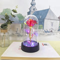 Romantic Decorative LED Table Lamp with Rose Glass Dome