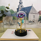 Romantic Decorative LED Table Lamp with Rose Glass Dome