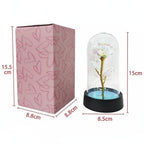 Romantic Decorative LED Table Lamp with Rose Glass Dome