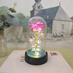 Romantic Decorative LED Table Lamp with Rose Glass Dome
