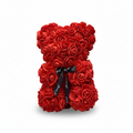 Romantic Foam Rose Teddy Bear Gift Decoration with Floral Design