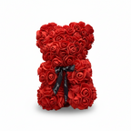 Romantic Foam Rose Teddy Bear Gift Decoration with Floral Design