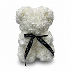 Romantic Foam Rose Teddy Bear Gift Decoration with Floral Design