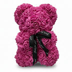 Romantic Foam Rose Teddy Bear Gift Decoration with Floral Design