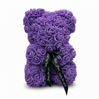 Romantic Foam Rose Teddy Bear Gift Decoration with Floral Design