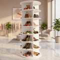 Vertical Rotating Plastic Organizer for Space-Saving Shoe Storage