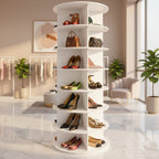 Vertical Rotating Plastic Organizer for Space-Saving Shoe Storage