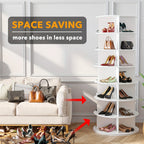 Vertical Rotating Plastic Organizer for Space-Saving Shoe Storage