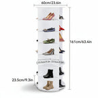 Vertical Rotating Plastic Organizer for Space-Saving Shoe Storage