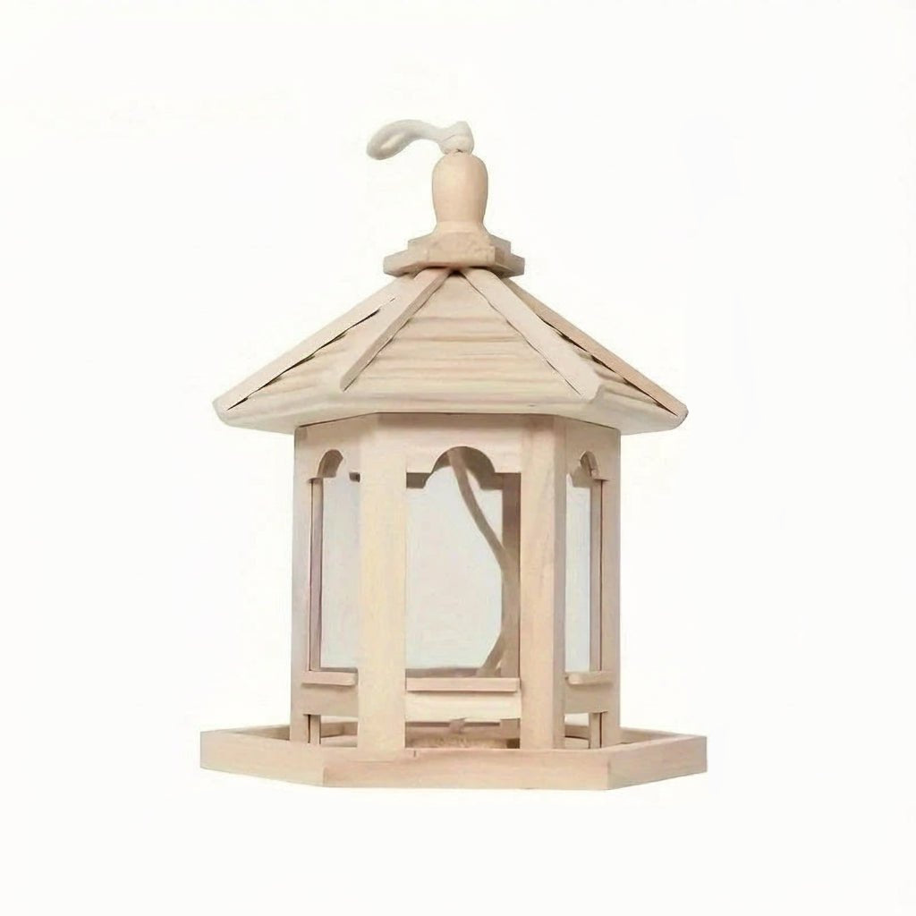 Hanging Seed House for Birds - Wooden Feeder for Outdoor Garden