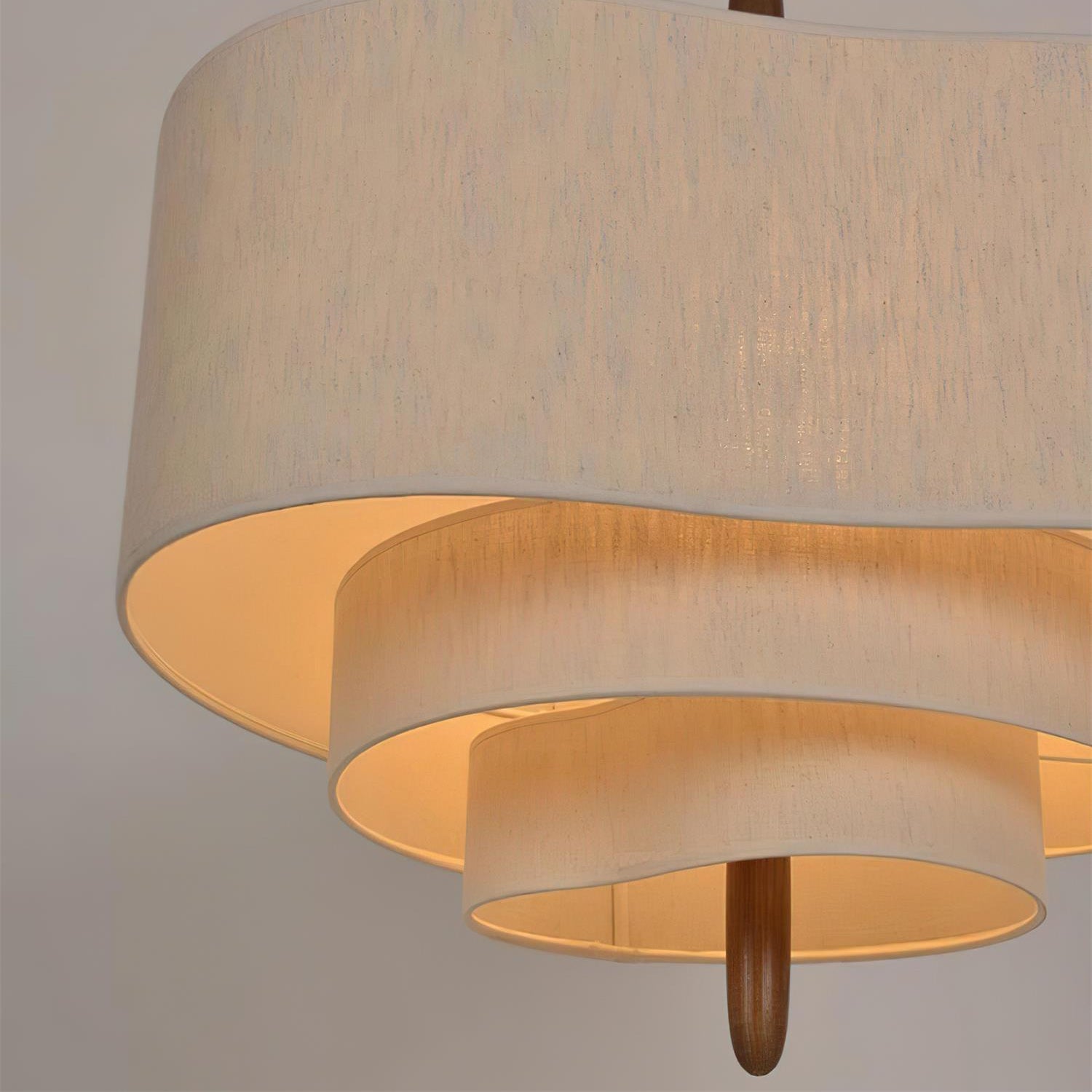 Drum Pendant Light in Layered Linen Design