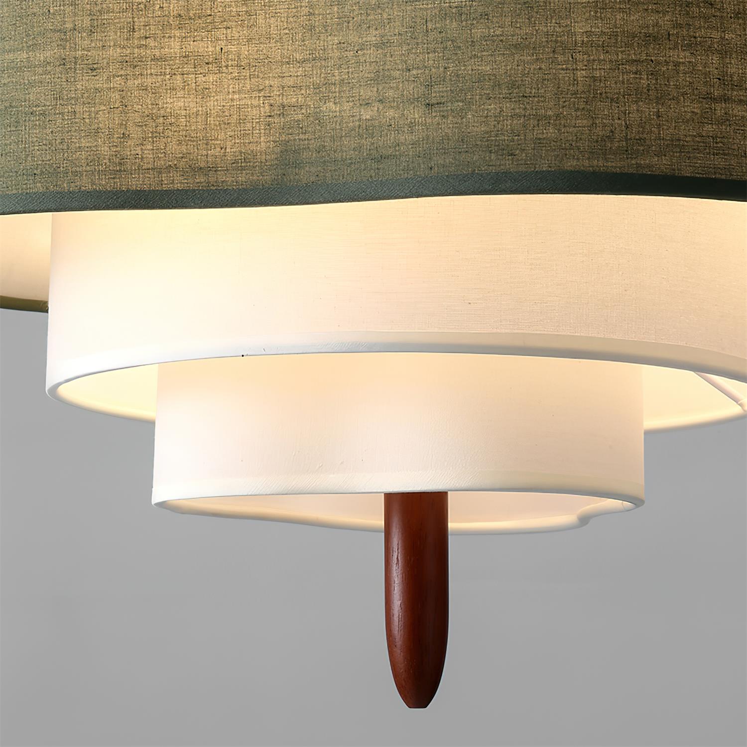 Drum Pendant Light in Layered Linen Design