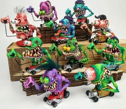 Handcrafted Vintage Rat Fink Model | Unique Americana Decor for Halloween