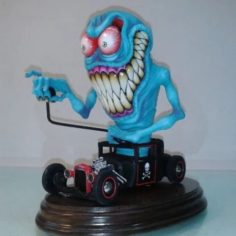 Handcrafted Vintage Rat Fink Model | Unique Americana Decor for Halloween
