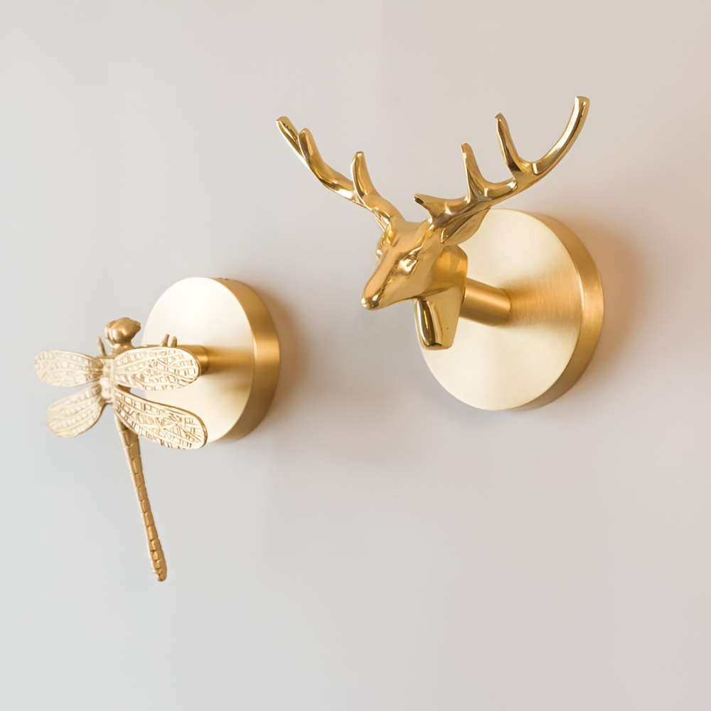 Wall Hook with Animal Design - Decorative Copper Coat Hanger