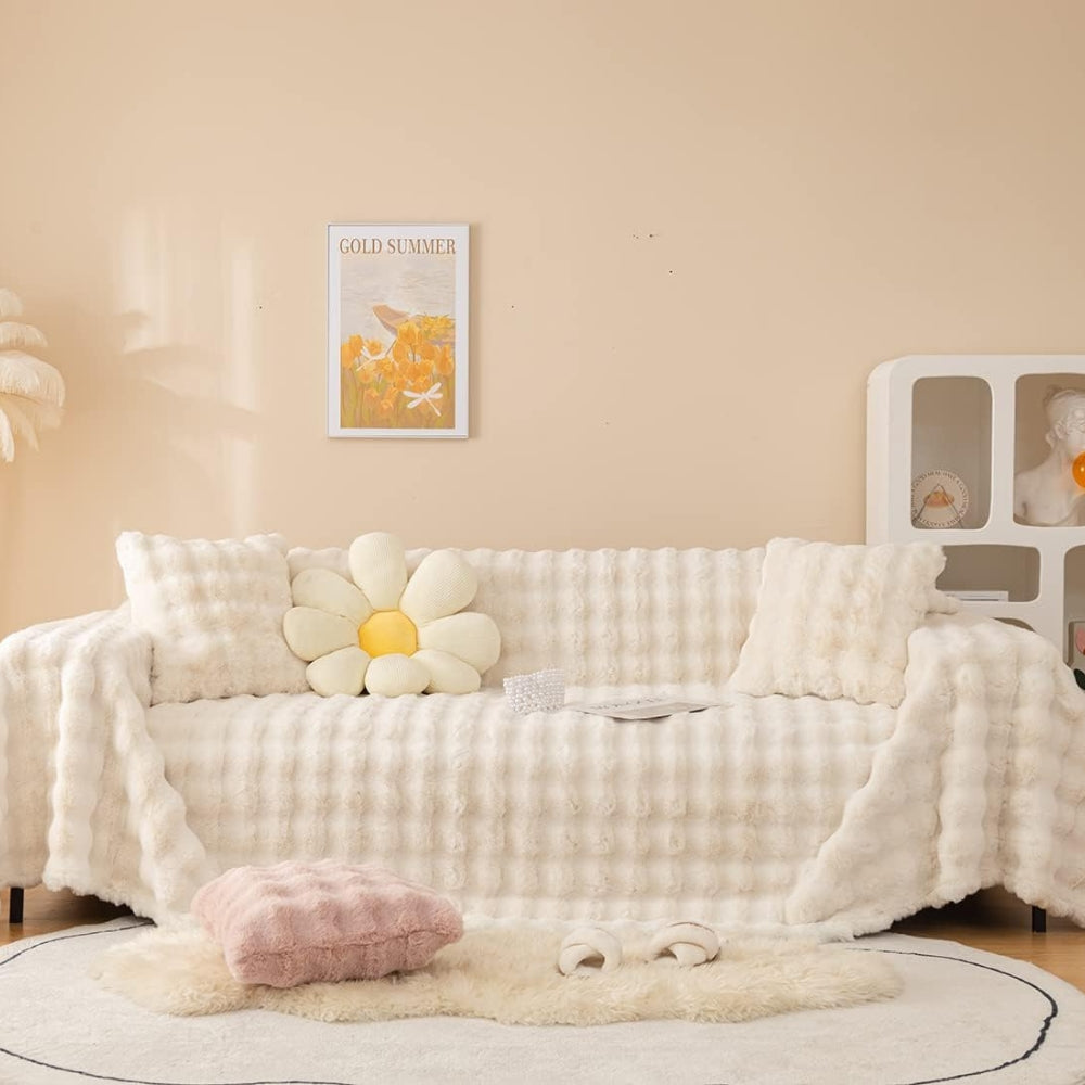 Soft Touch Faux Fur Throw Blanket - Contemporary Style