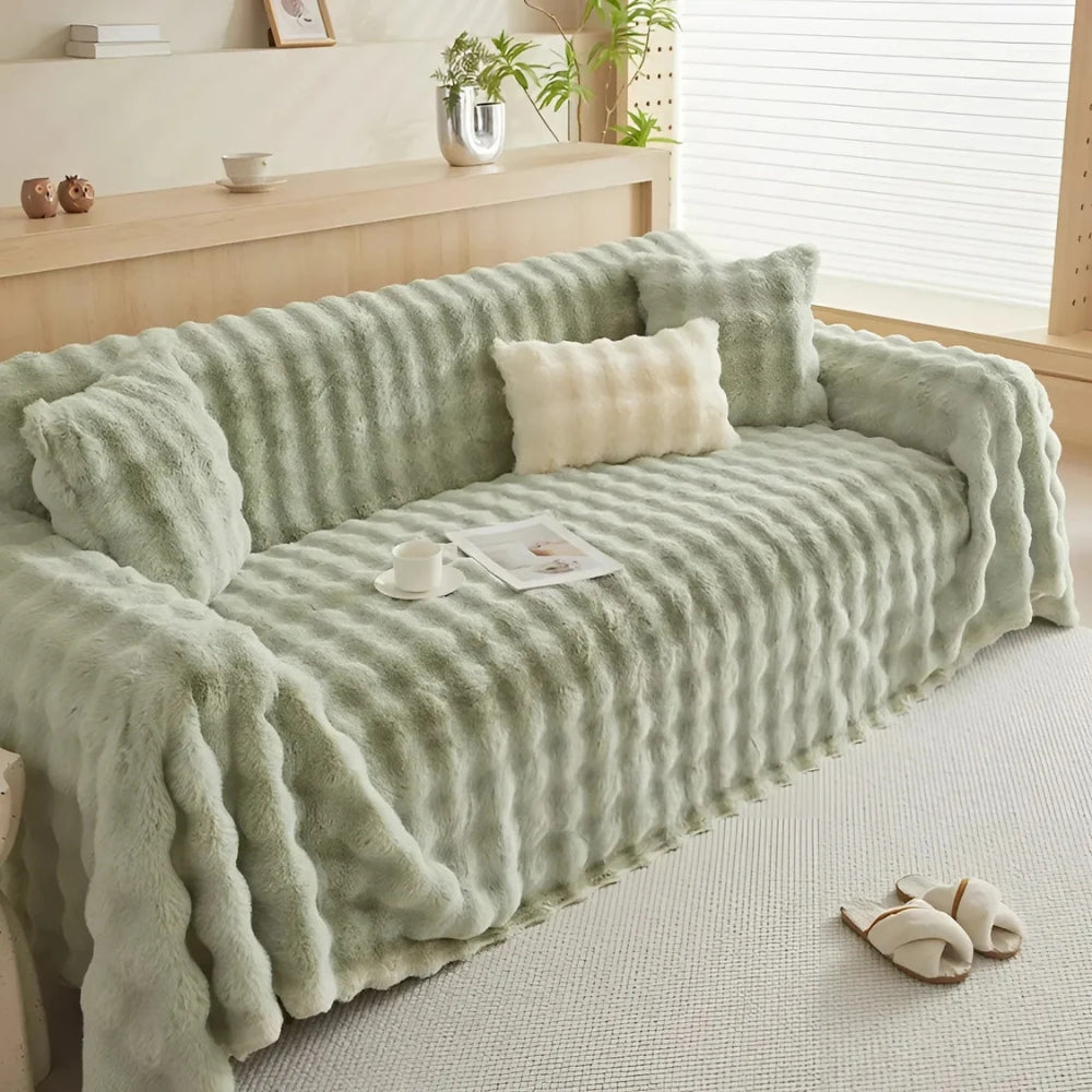 Soft Touch Faux Fur Throw Blanket - Contemporary Style