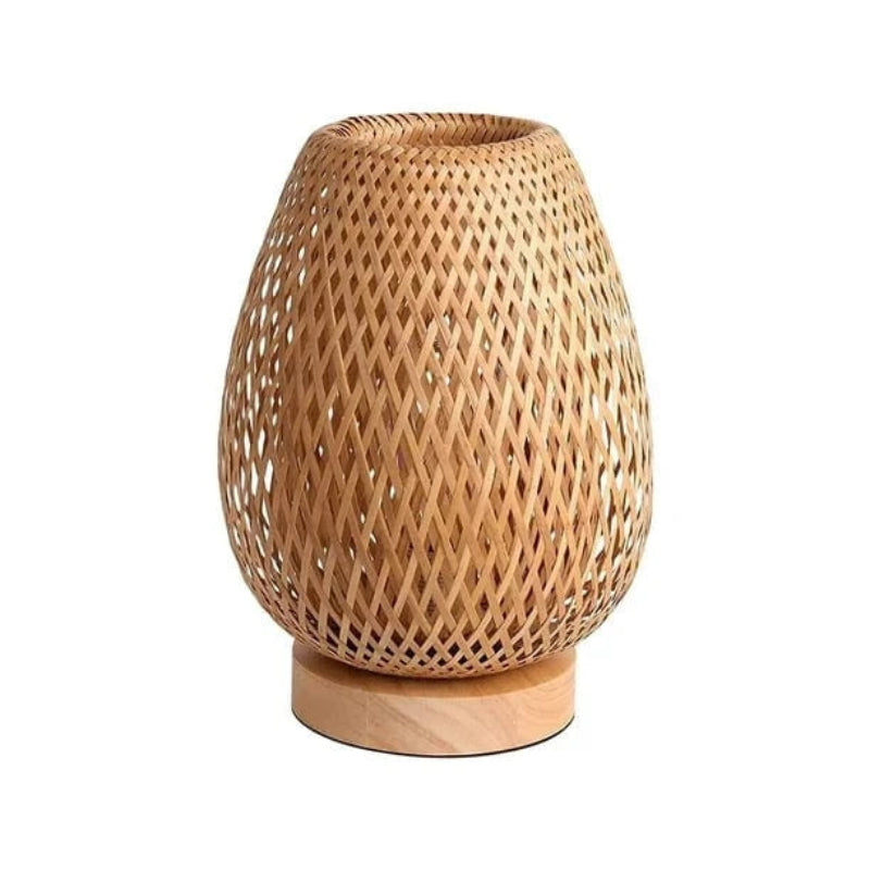 Cordless Bamboo LED Table Lamp – Dimmable Rechargeable Lighting for Bedroom