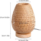 Cordless Bamboo LED Table Lamp – Dimmable Rechargeable Lighting for Bedroom