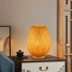 Cordless Bamboo LED Table Lamp – Dimmable Rechargeable Lighting for Bedroom