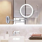 Adjustable Light Makeup Mirror with Rechargeable LED Magnification