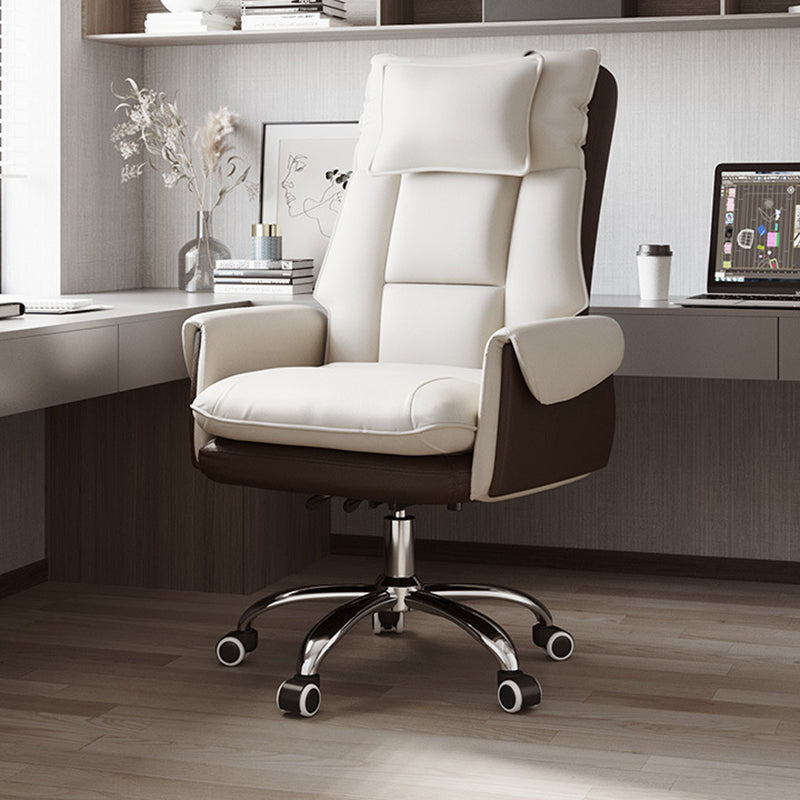 Adjustable Reclining Office Chair with PVC Leather & Aluminum Frame