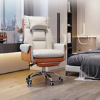 Adjustable Reclining Office Chair with PVC Leather & Aluminum Frame