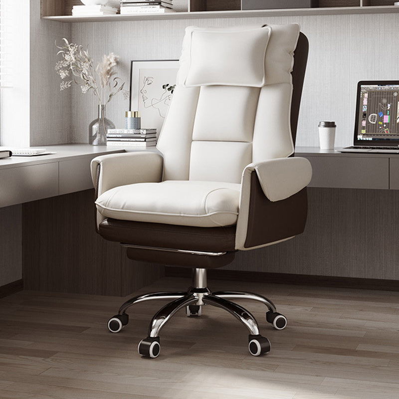 Adjustable Reclining Office Chair with PVC Leather & Aluminum Frame