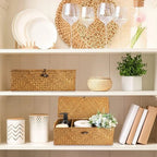 Natural Fiber Storage Basket with Divided Sections