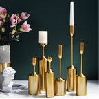 Elegant Aura Candle Holders in Luxe Gold Finish