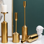 Elegant Aura Candle Holders in Luxe Gold Finish